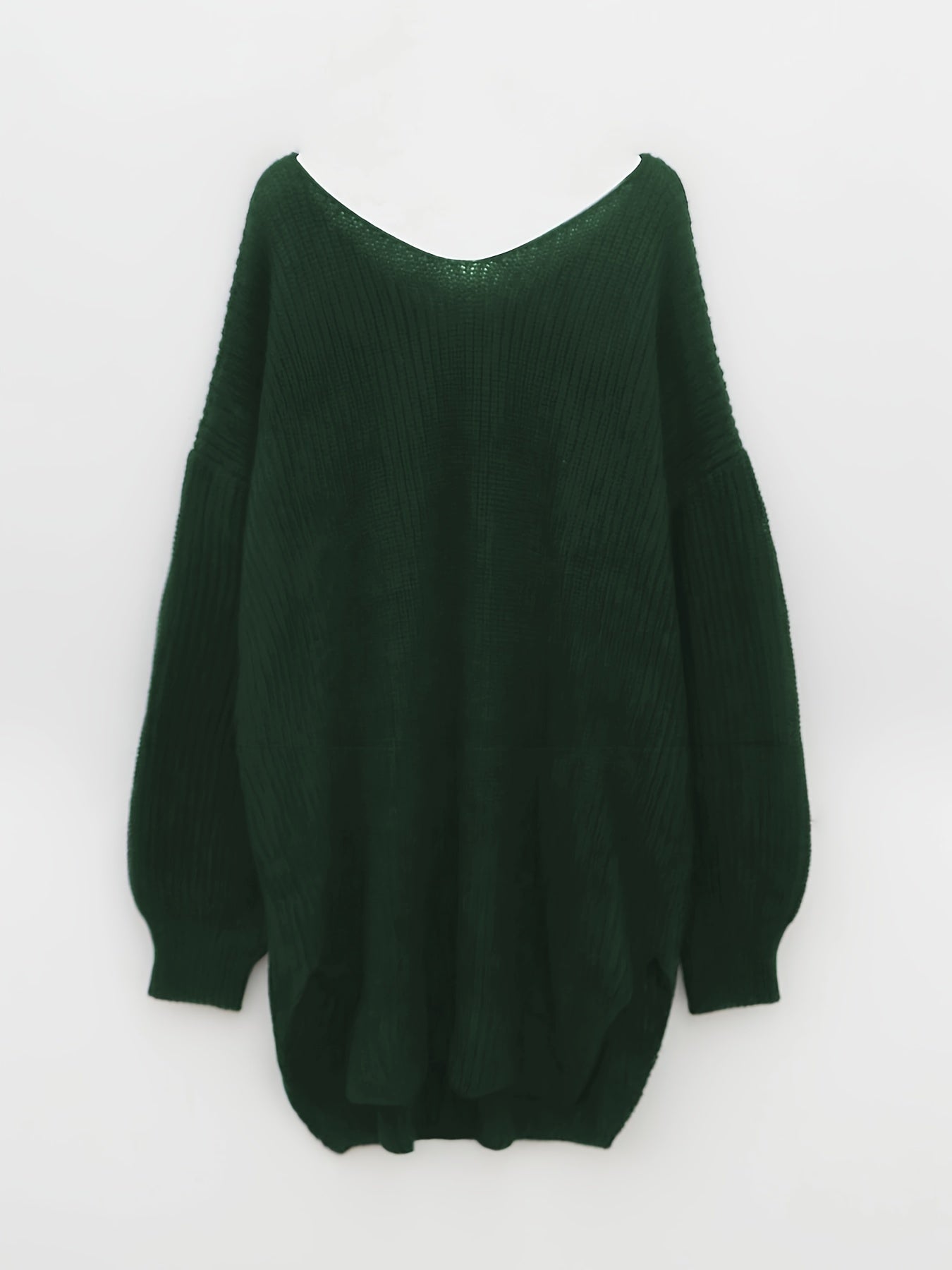  Casual Sweater Dress Women's Solid Lantern Sleeve One Shoulder Dress