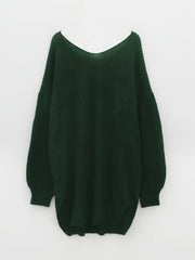  Casual Sweater Dress Women's Solid Lantern Sleeve One Shoulder Dress