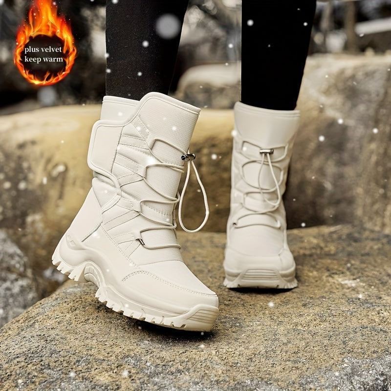Women's Solid Outdoor Warm Snow Boots Walking Shoes Winter High Tube Boots