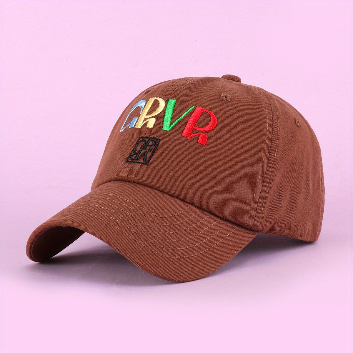 Colorful Letter Embroidery Baseball Cap Solid Cotton Couple Dad Hat