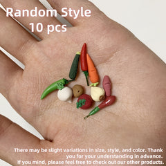 10pcs Clay Veggies & Fruits for 1:12 Dollhouse DIY Scenes