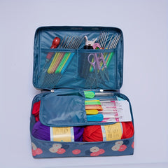 Flowers Printing Storage Bag Crochet Full Set Of Weaving Tools Accessories