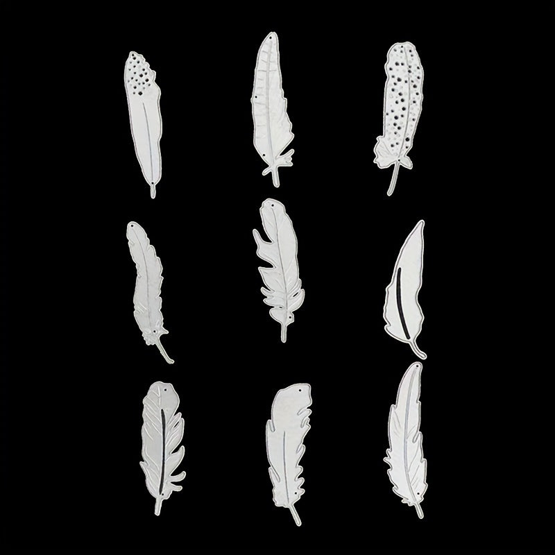 Feather Metal Cutting Dies 9pcs Set for Card Making Wedding Birthday
