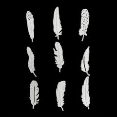 Feather Metal Cutting Dies 9pcs Set for Card Making Wedding Birthday