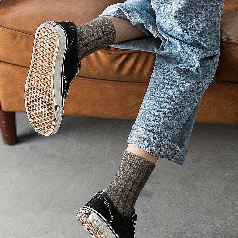 Womens Winter Socks Warm Thick Wool Vintage Crew Socks