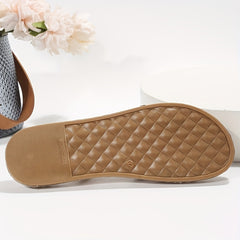 Bowknot Flat Sandals Slip On Open Toe Outdoor Slides Shoes
