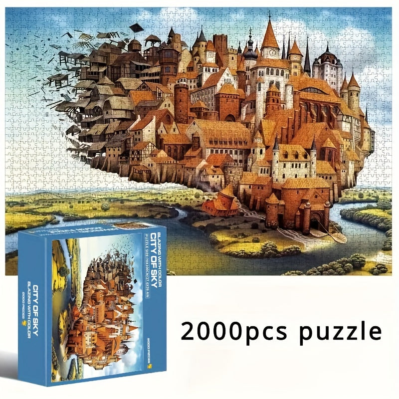 City of Sky 2000pcs Jigsaw Puzzle for Adults Paper Craft Home Wall Decor