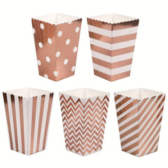 12pcs Festive Rose Popcorn Boxes - Stylish Candy and Snack Containers