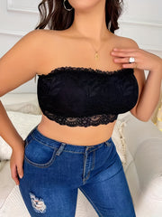 Plus Size Tube Bra Women's Plus Floral Lace Bandeau