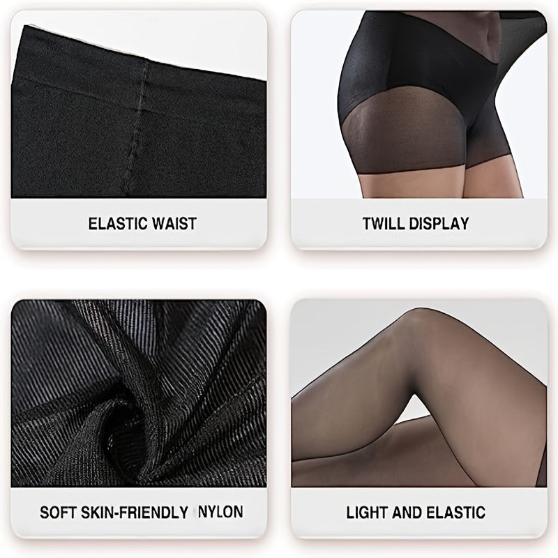  Casual Stockings Women's Plus Solid Anti-hook Sheer Tights