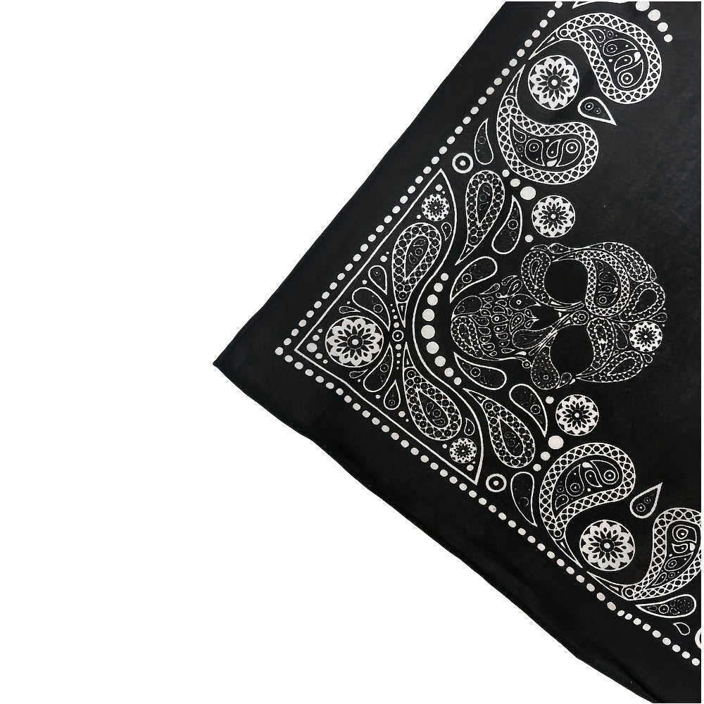 Retro Skull Head Square Scarf Hip hop Style Small Headscarf