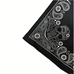 Retro Skull Head Square Scarf Hip hop Style Small Headscarf