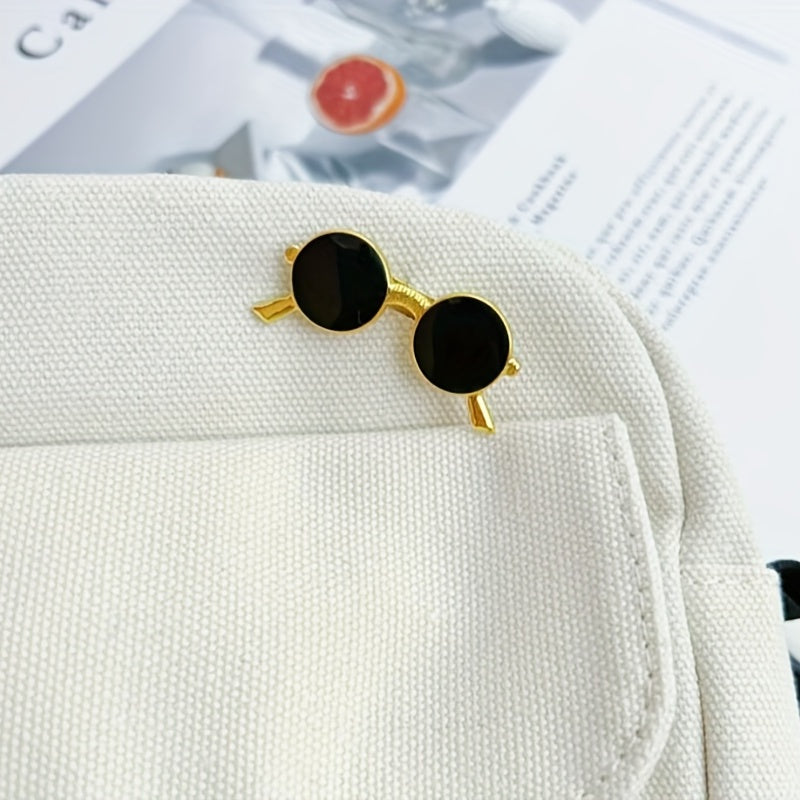 Punk Style Mini Sunglasses Brooch Retro Metal Glasses Shaped Pin Men