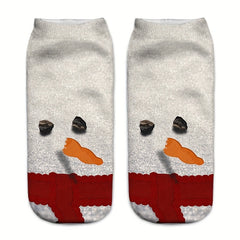 4 Pairs Christmas Print Low Cut Socks Women's Stockings