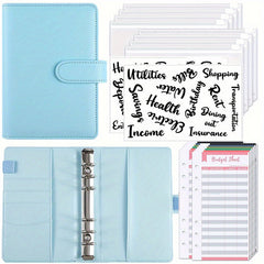 23pcs A6 Leather Notebook with 8 Zipper Pockets Detachable Label Handbook