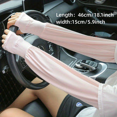 Women's UV Protection Ice Sleeve Gloves Breathable Sunproof Long Sleeves