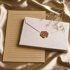 16 Pcs Vintage Stationery Paper & Envelopes Set, 3 Burlap Envelopes, 10 Writing