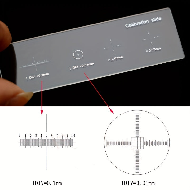 Microscope Stage Calibrating Slide 0.01mm 0.1mm Division Objective Ruler Ret