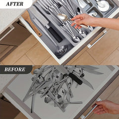 Double Layer Cutlery and Utensil Tray Organizer