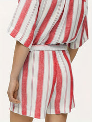 Men's Striped Drawstring Shorts for Summer Beach