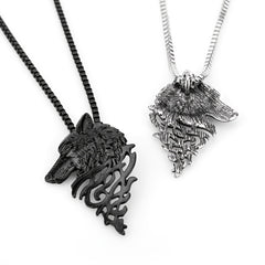 Punk Style Wolf Head Pendant Necklace Men's Jewelry Vintage Hip Hop Sweater Chai
