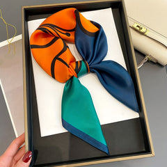 Elegant Satin Square Scarf Silk Like Hair Scarf Head Wrap Sunscreen Headscarf