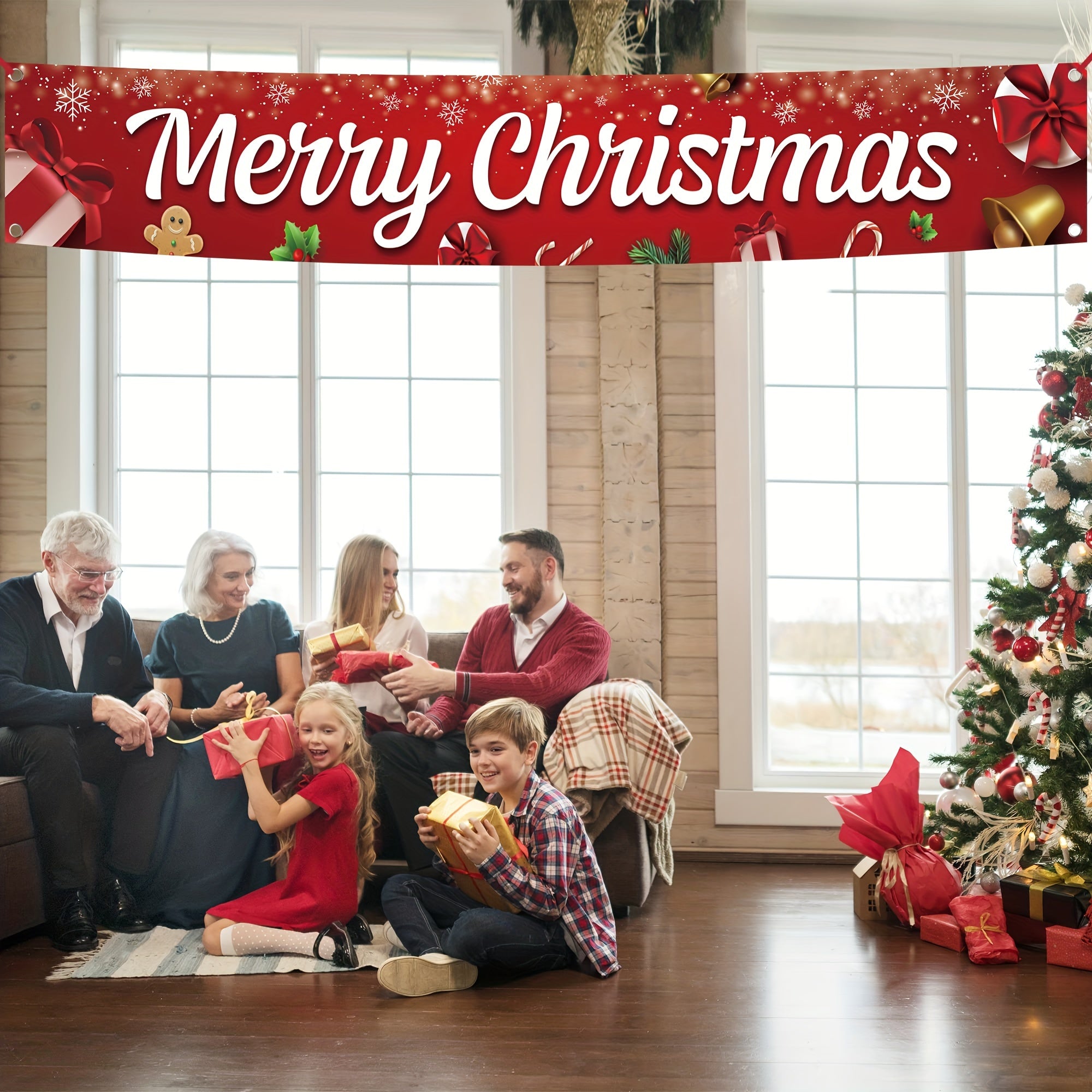 Outdoor Merry Christmas Banner 304.8x50.8 cm for Party Decorations