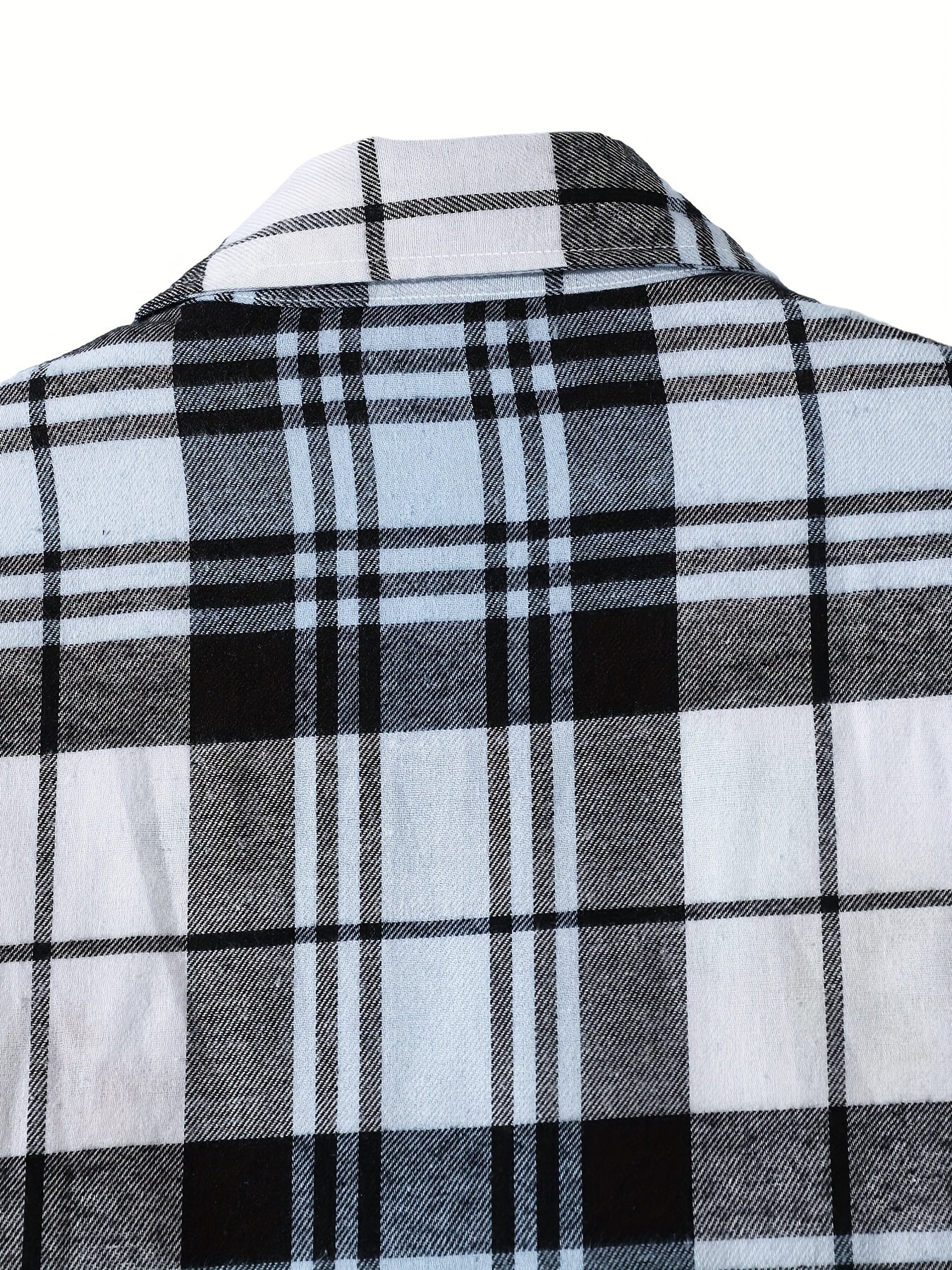  Plaid Print Long Sleeve Button Up Collar Shirt