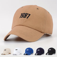1987 Embroidered Baseball Cap Unisex Dad Hat Adjustable Couple Sun Hat
