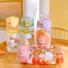 600ML Straw Water Bottle Portable Water Cup for Boys and Girls