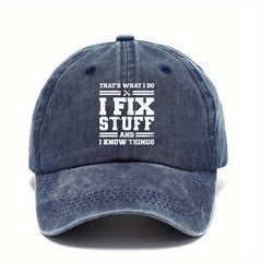 I Fix Stuff Baseball Cap Printed Washed Distressed Dad Hats