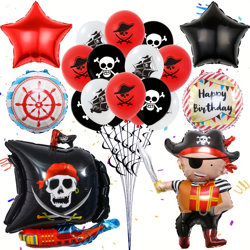 18pcs Pirate Party Decor Balloons Set