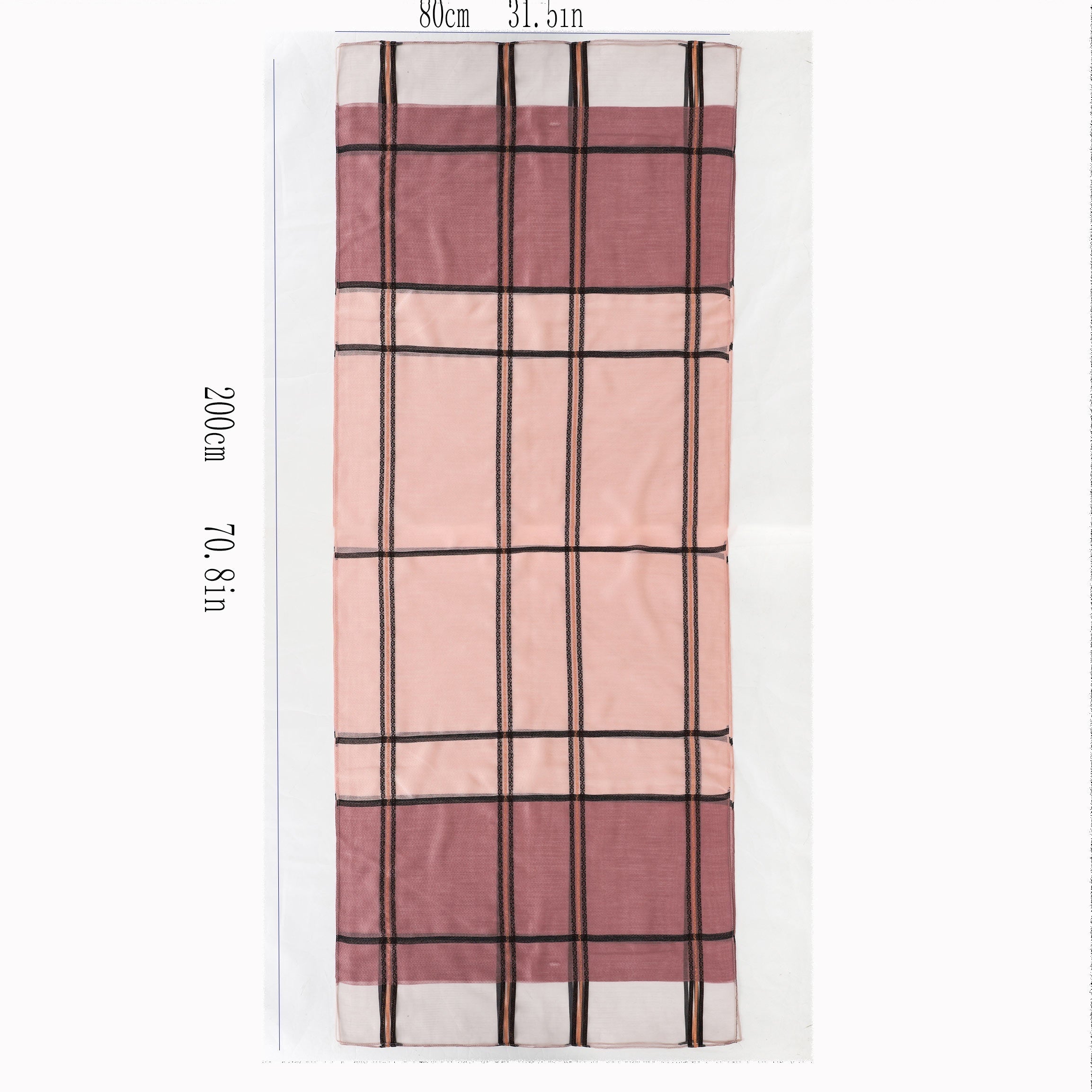 Soft Pink Mesh Scarf Lightweight Stripe Shawl Wrap