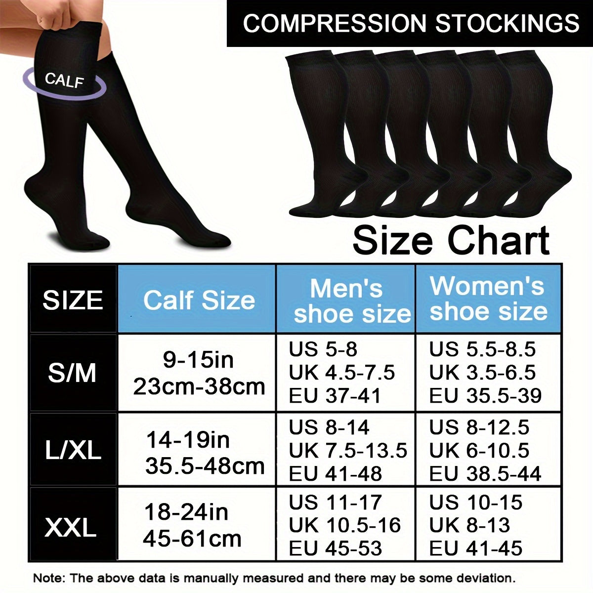 10 Pairs Compression Socks 15-20 mmHg for Sports