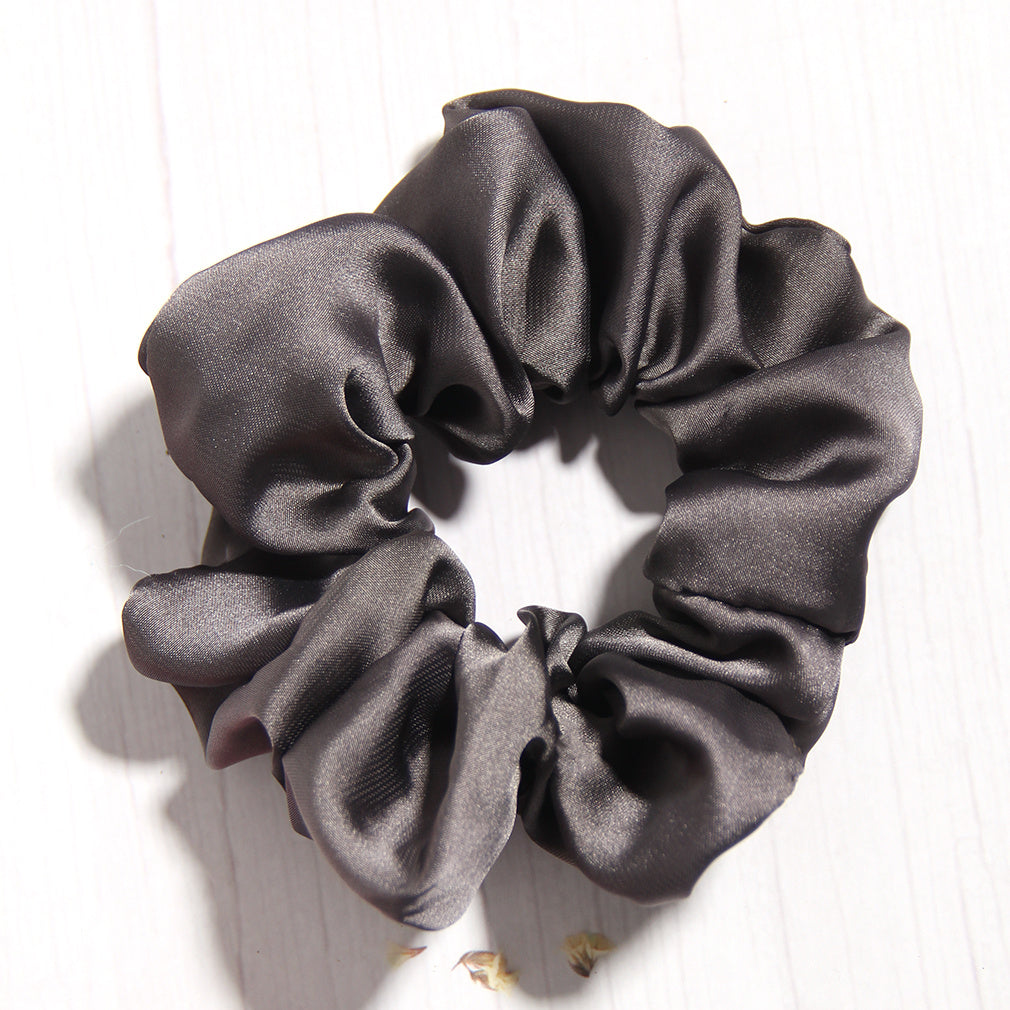 Solid Silk Scrunchies For Women Girls Soft Hair Ties