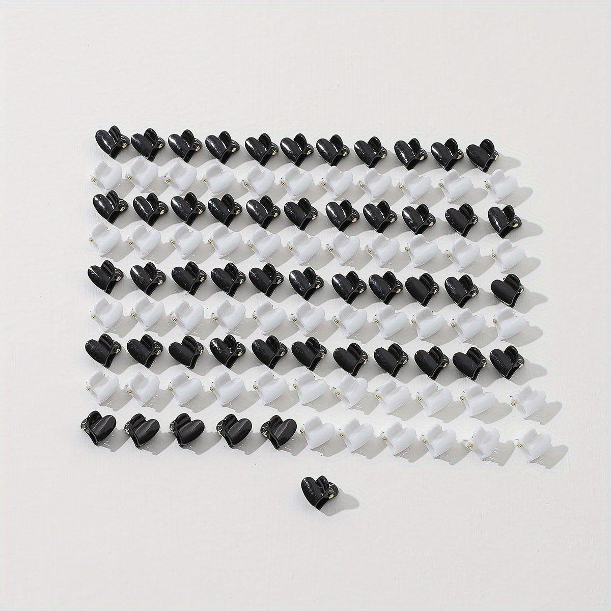 100pcs Mini Glossy Hair Claw Heart Shaped Hair Claw Nonslip Ponytail Holder