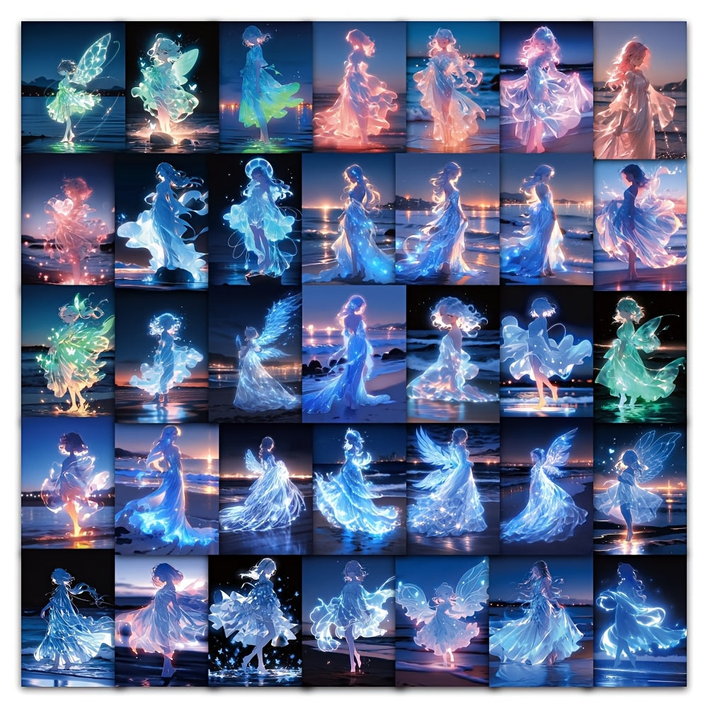 63pcs Seashore Dancer Vinyl Stickers for Scrapbooks Laptops Water Bo