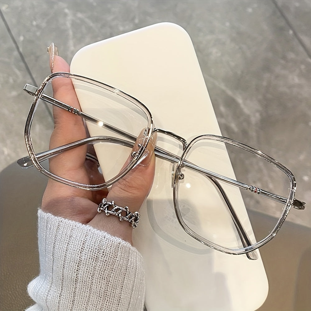Square Anti Light Glasses For Women Men Students Large Myopia Spectacles Frame