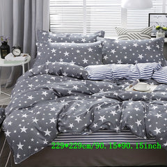 3pcs Star Print Duvet Cover Set Soft Microfiber Bedding 2 Pillowcase