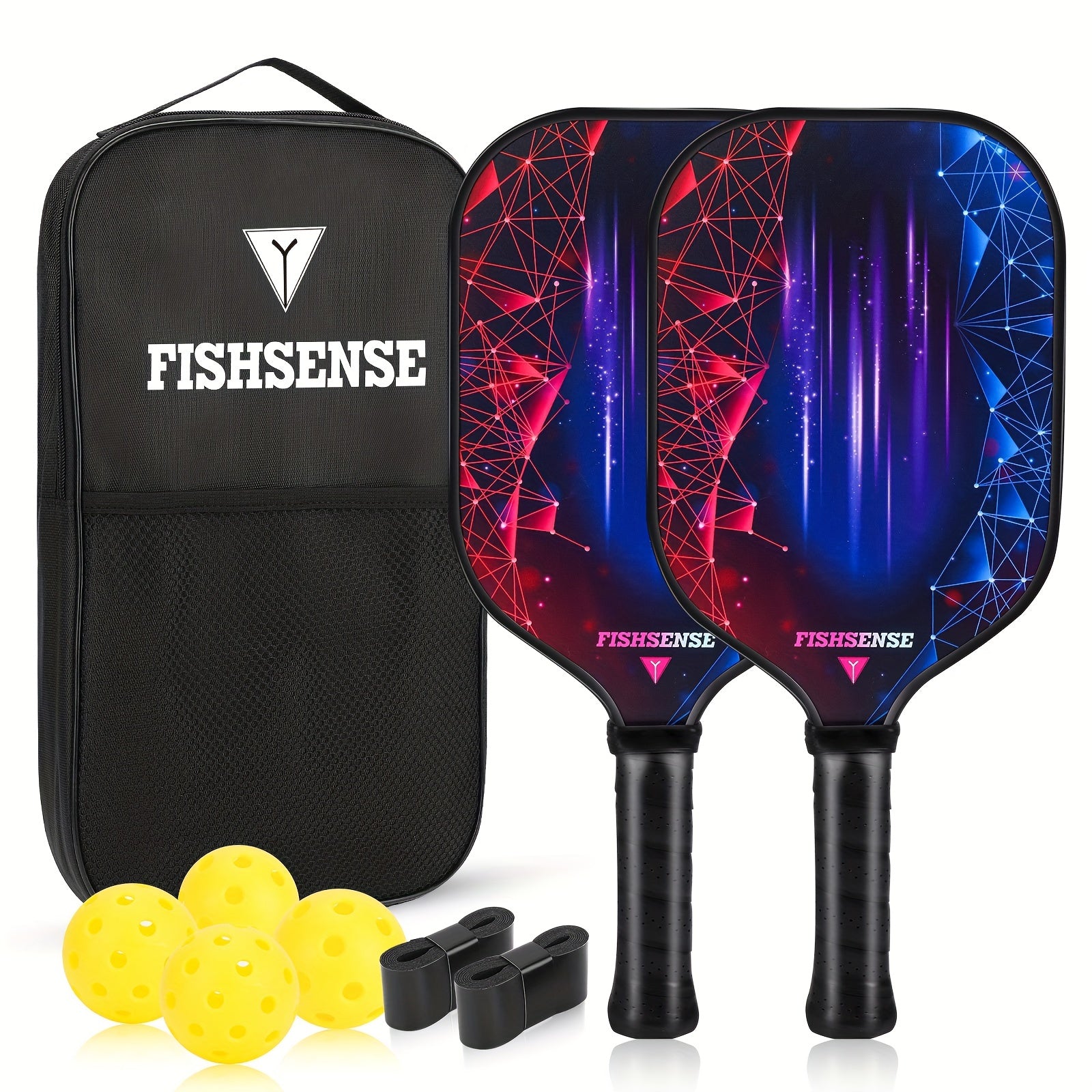 Pickleball Paddle Set + Balls + Overgrips + Carry Bag - Outdoor Training
