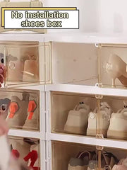 1pc Folding Shoe Rack Plastic Shoes Storage Box Space Saving Organizer