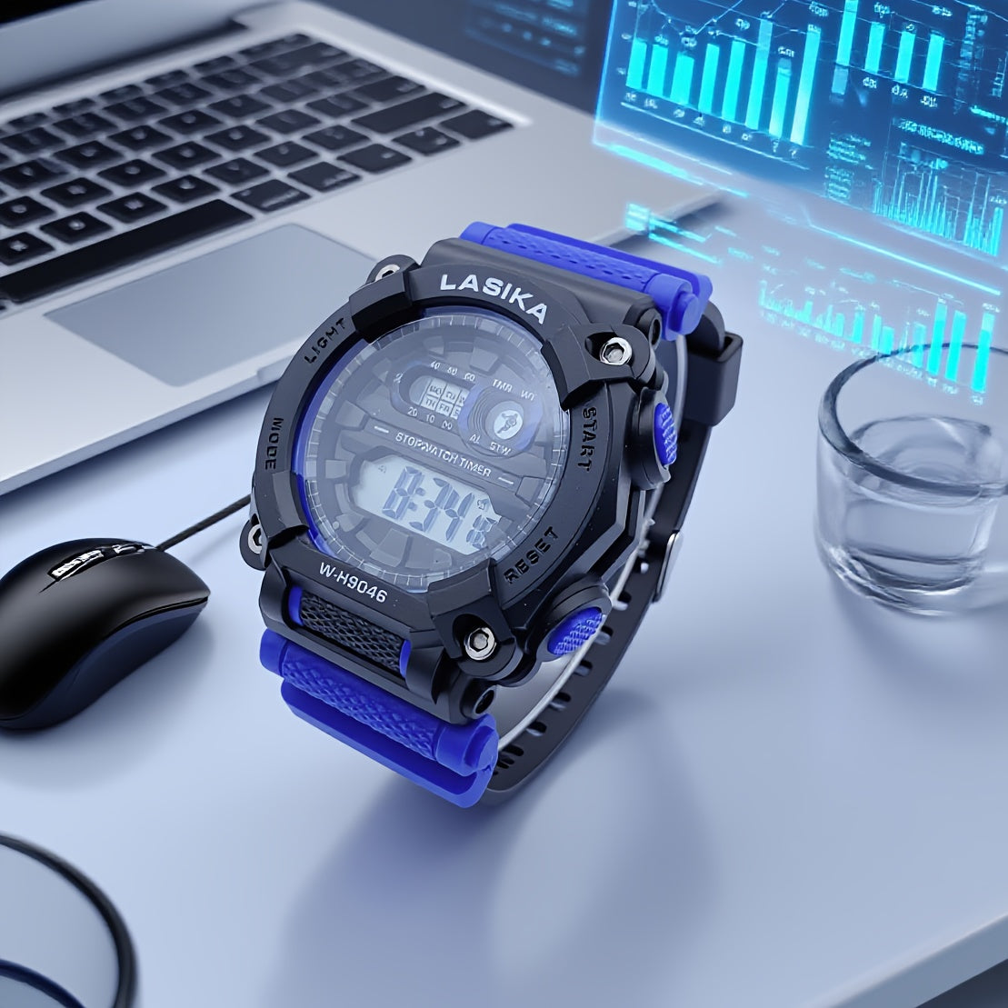 Boys' Digital Watch Waterproof Alarm Functional Sports Timer
