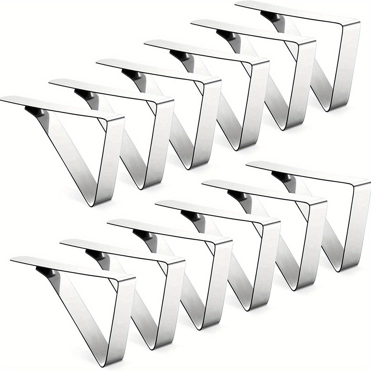 12pcs Tablecloth Clips Stainless Steel Table Cloth Clamps