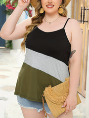  Colorblock V Neck Stretch Cami Top