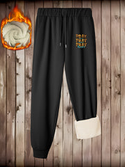  Women's Leopard Print Fleece Joggers with Pockets