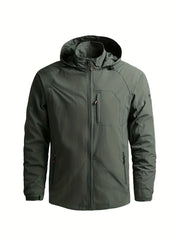 Men's Waterproof Windproof Hooded Jacket Zipper Windbreaker