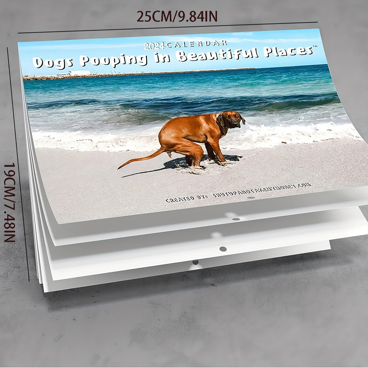 Dog Poop Wall Calendar Funny Gag Gift Hangable Monthly Wall Calendar