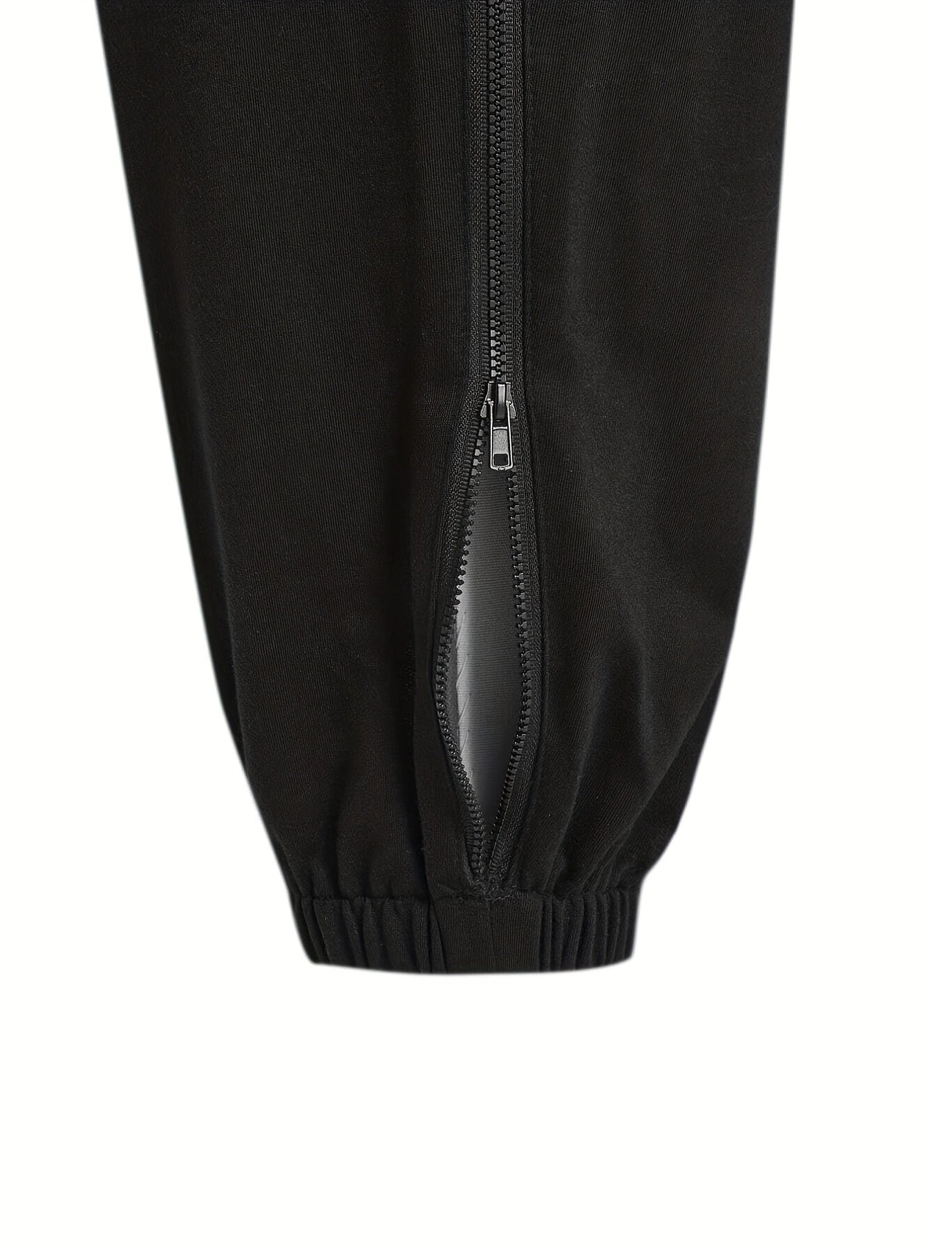 Women's Solid Elastic Zipper Stretch Sweatpants