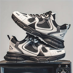 Men's Casual Mesh Sneakers Low Top Platform Running Shoes