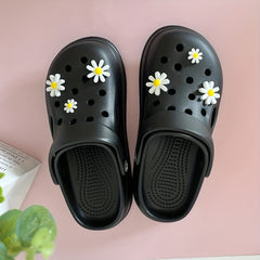 6pcs Daisy Shoe Charms For Clogs Sandals Cute Shoes Decor For Girls Ladies